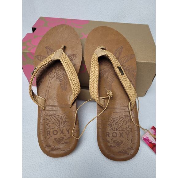 Roxy Womens Lili III Flat Sandals Slip-on Faux Leather Size US 7 - Picture 3 of 9